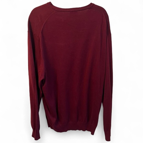 Burgundy JOS. A Bank signature collection V-neck sweater - Picture 3 of 5